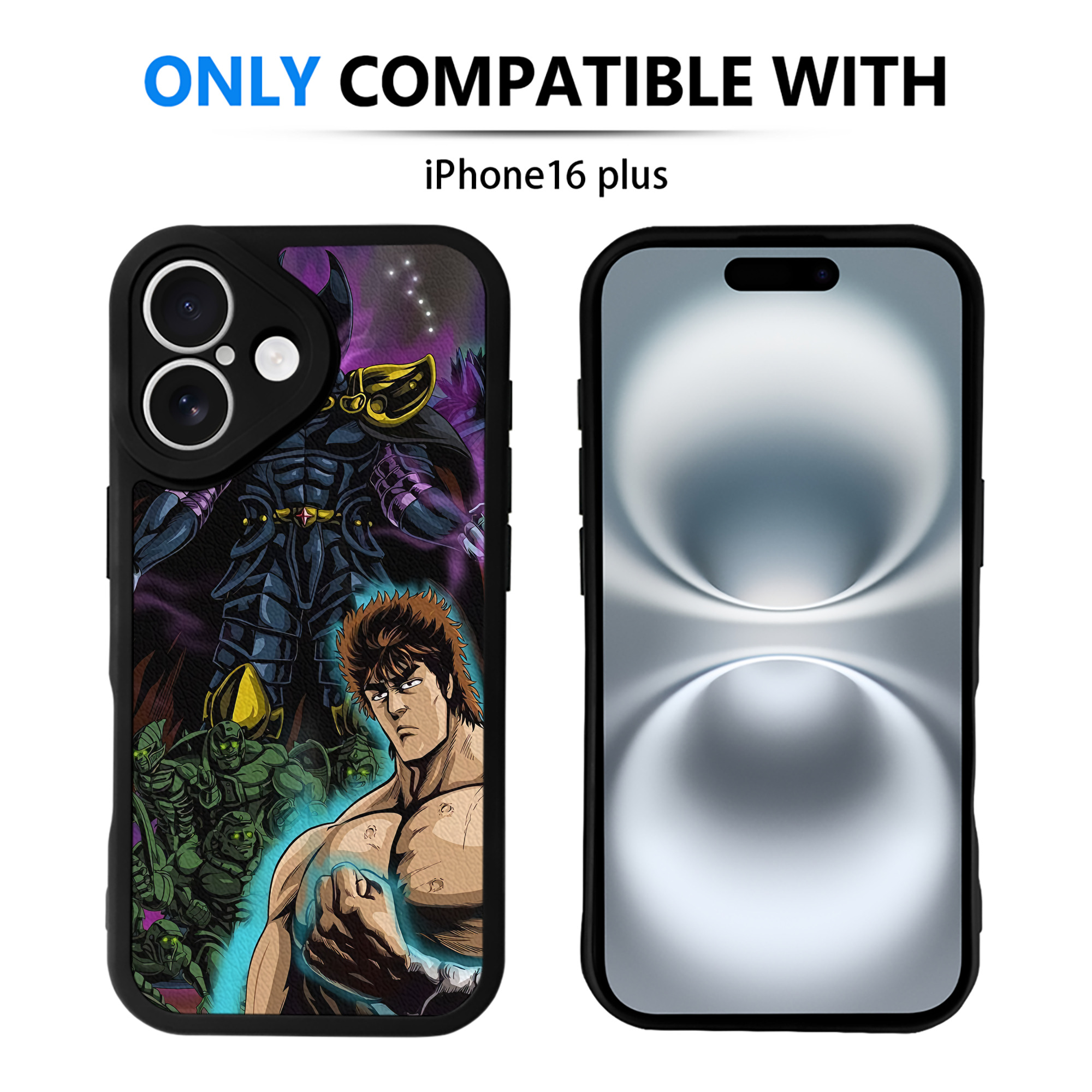 （画像用） 北斗の拳 Fist of the North Star 【iPhone 16シリーズ対応】シリコンスマホケース（レザー調） 材質：シリコン